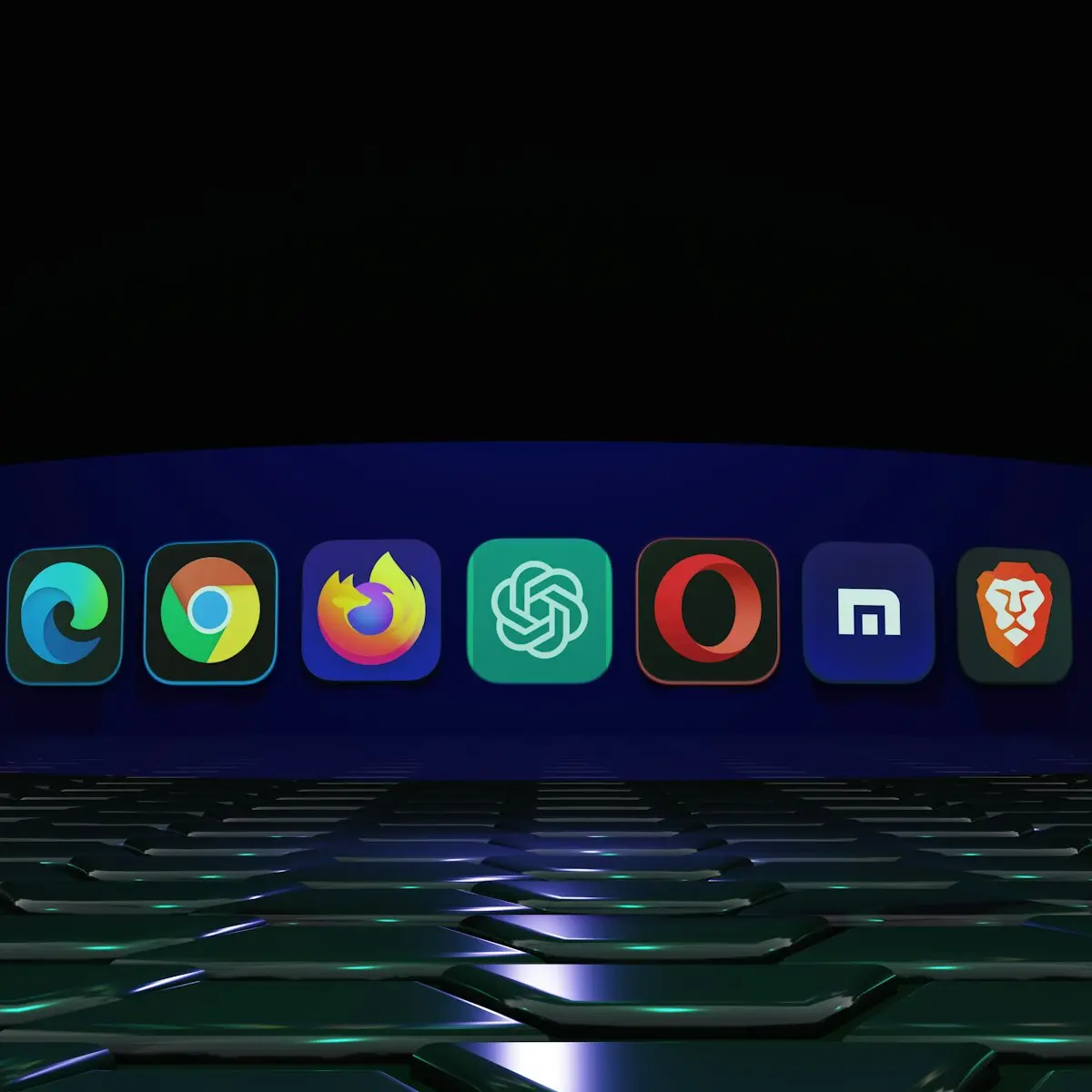 a computer keyboard with a bunch of icons on it