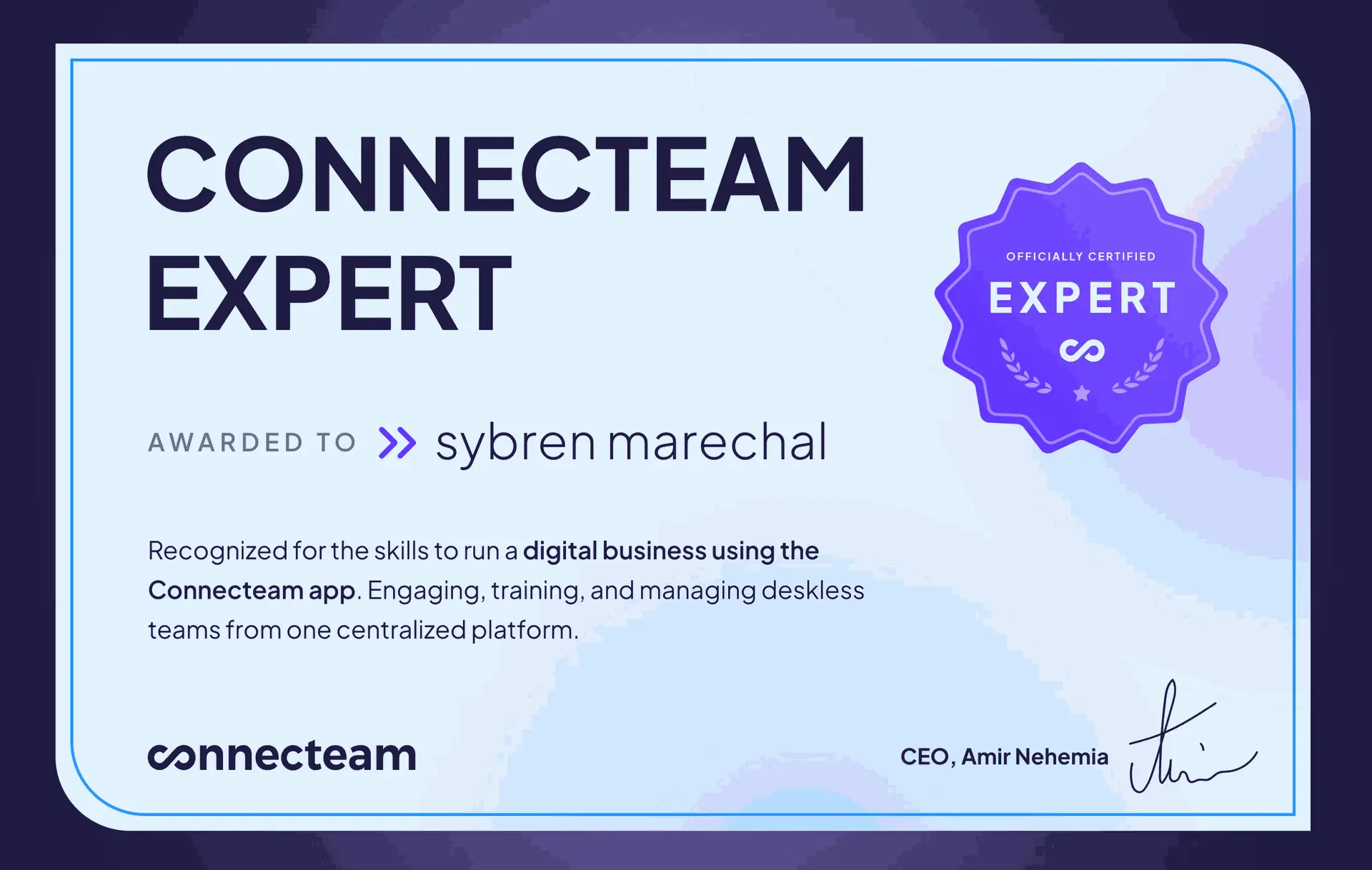Connecteam expert certificate